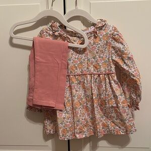Stitchy Fish 3T Floral Top with Pink Leggings